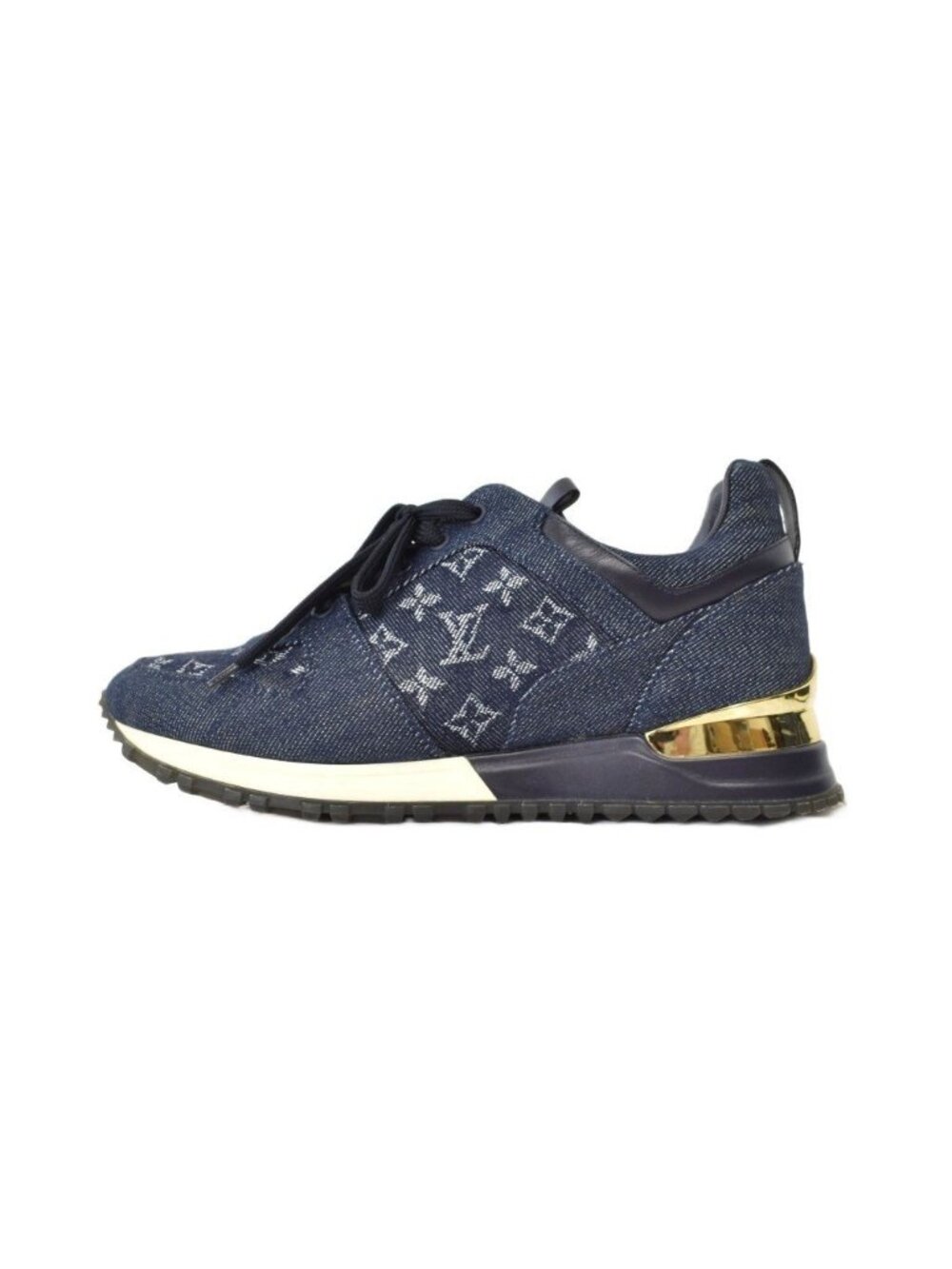Louis Vuitton Monogram Denim Lace-up Sneakers Navy